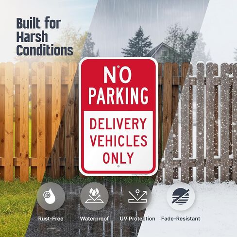 SmartSign "No Parking - Delivery Vehicles Only" Sign | 12" x 18" Aluminum in Kuwait