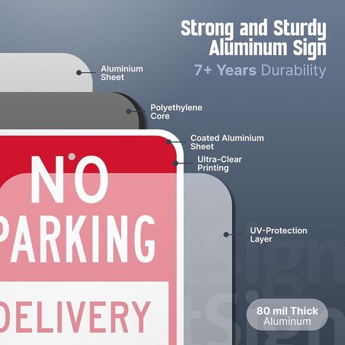 SmartSign "No Parking - Delivery Vehicles Only" Sign | 12" x 18" Aluminum in Kuwait