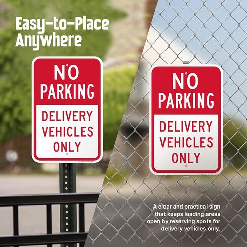 SmartSign "No Parking - Delivery Vehicles Only" Sign | 12" x 18" Aluminum in Kuwait