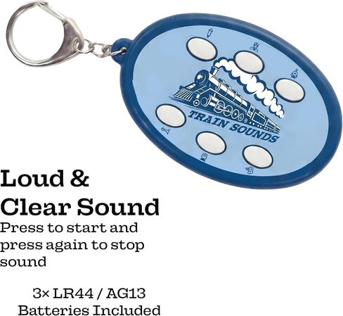 Train Noisemaker Keychain with 6 Sounds, Train Whistles, Conductor and Engine Noises, Portable Electronic Sound Maker Train Themed Sound Board For Kids With 6 Effects, Birthday Noise Maker Toy Gift in Kuwait