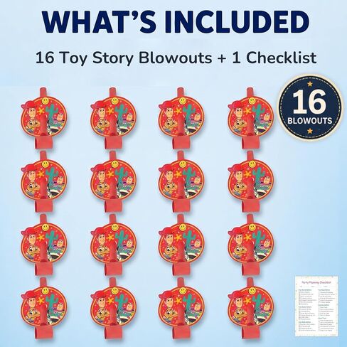 Unique Toy Story Birthday Party Blowouts - 16 Pack - Toy Story Birthday Decorations, Party Favors - Officially Licensed Party Supplies in Kuwait