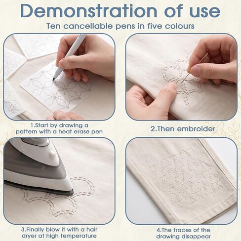 30 Pcs Sashiko Stencil Reusable Kit, Sashiko Template Embroidery Stencils in Kuwait