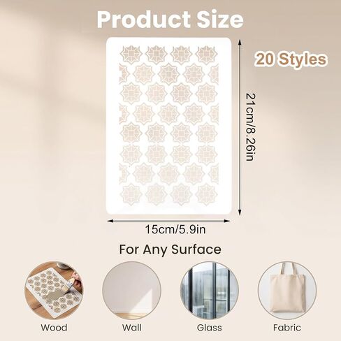 20 Pcs Sashiko Stencil, 8.27×5.91 Inch Quilting Stencils in Saudi Arabia