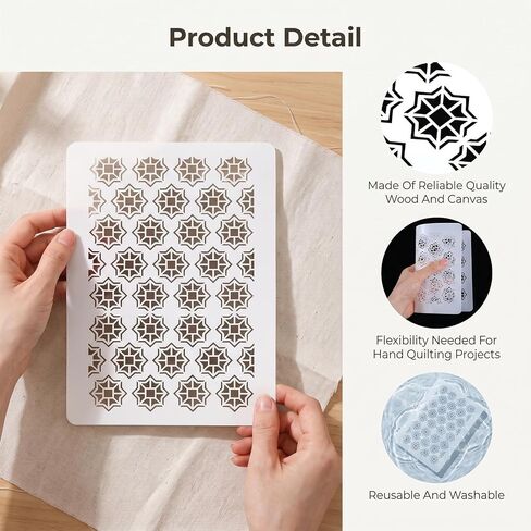 20 Pcs Sashiko Stencil, 8.27×5.91 Inch Quilting Stencils in Saudi Arabia