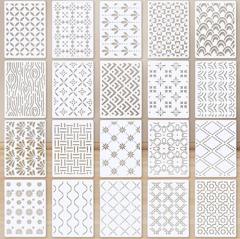 20pcs Plastic Stencil, 8.3x5.9in Quilting Templates Drawing Line Stencil Geometric Embroidery Pattern Stabilizers for Sewing Hand Quilting and Embroidery in Kuwait