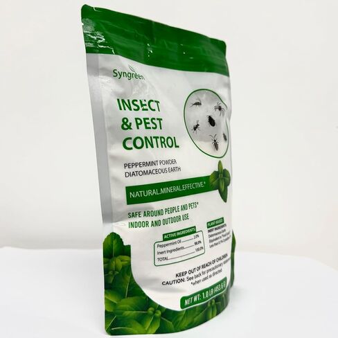 Diatomaceous Earth Food Grade Powder with Peppermint - Crawling Insect Killer for Bed Bugs, Roaches, Ants, Fleas - Indoor & Outdoor Pest Control | Family & Pet Safe | 1 lb in Kuwait
