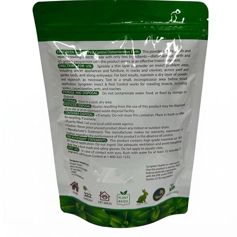 Diatomaceous Earth Food Grade Powder with Peppermint - Crawling Insect Killer for Bed Bugs, Roaches, Ants, Fleas - Indoor & Outdoor Pest Control | Family & Pet Safe | 1 lb in Kuwait
