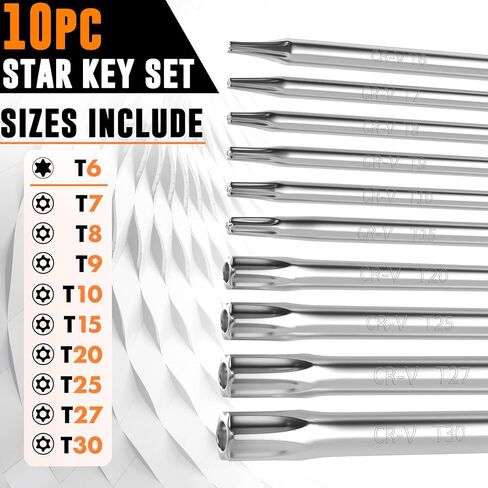 AMERICAN MUTT TOOLS Tamper Proof Torx Set – Security Torx Set, Star Tool with Hole in Middle | Tamper Proof Allen Wrench Set, Security Hex Key Set, Folding Torx Key Set, Star Wrench Set, Star Keys in Kuwait