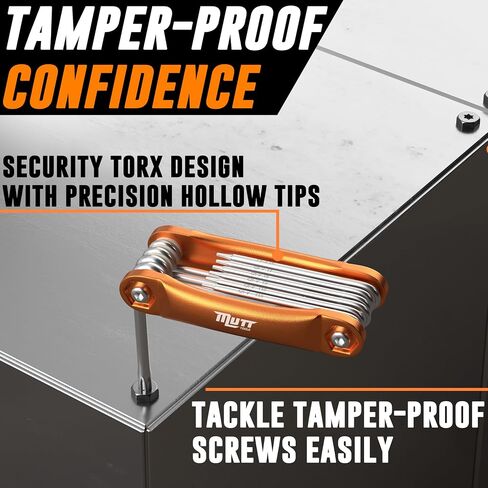 AMERICAN MUTT TOOLS Tamper Proof Torx Set – Security Torx Set, Star Tool with Hole in Middle | Tamper Proof Allen Wrench Set, Security Hex Key Set, Folding Torx Key Set, Star Wrench Set, Star Keys in Kuwait