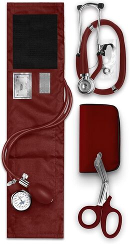 ASA TECHMED Nurse EMT Starter Pack Stethoscope, Blood Pressure Monitor and Trauma 7.5" EMT Shear Ideal Gift for Nurses, Medical Students, Firefighters, Police and Personal Use (Black) Standard in Kuwait