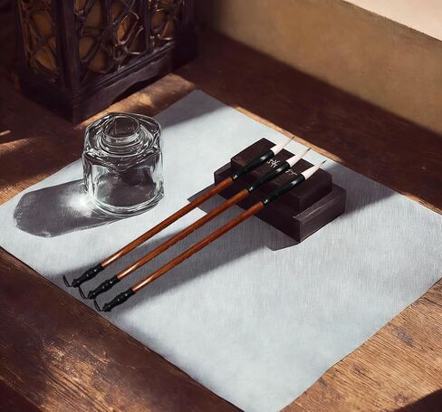 Ellkee 18 Items Reusable Water Writing Cloth 15Pcs with 3 Brushes, Chinese Calligraphy Practice Paper Set, No Ink Need Magic Water Cloth for Beginners in Kuwait