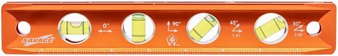 Swanson TL043M 9-Inch Savage Magnetic Torpedo Level & Co TL041M 6 Inch Savage Magnetic Billet Torpedo Level with Brass Pipe Clamp, 6 Inches and 15 Centimeters Orange in Kuwait