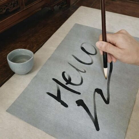 14 Items Reusable Water Writing Cloth 10Pcs with 3 Brush(Water/Ink-Storing Brush) and Copybook, Chinese Calligraphy Practice Paper Set, No ink need Magic Water Cloth for Beginners in Kuwait