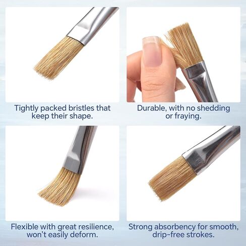 Flat Paint Brush Set 9pcs for Acrylic Watercolor Gouache Oil and Body Paint in Kuwait