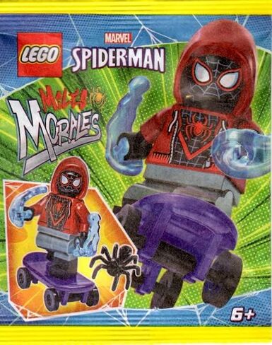LEGO Superheroes Spider-Man: Miles Morales Minifigure with Skateboard and Web Blasts in Kuwait