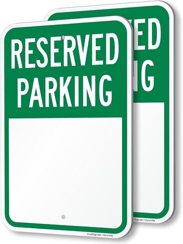 SmartSign - K-5503-AL-12x18 Blank Reserved Parking Sign, Write-On Sign, 12 x 18 Aluminum, Rust-Free, USA Made 12" x 18" Non-Reflective Aluminum in Kuwait