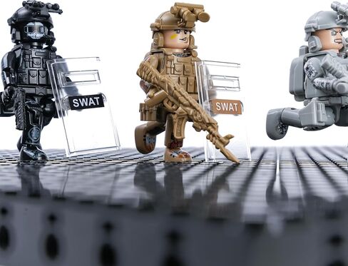 12PCS Military SWAT Building Blocks Minifigures Set, Special Forces Soldier Figures with Weapons & Armor, Army Combat Team Toys for Kids, Gift for Boys in Kuwait
