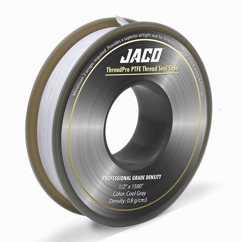 JACO ThreadPro PTFE Thread Seal Tape - 1/2" x 100 ft. (Mega Roll, 2 Pack) | Professional-Grade Thread Sealant (Cool Gray) in Saudi Arabia
