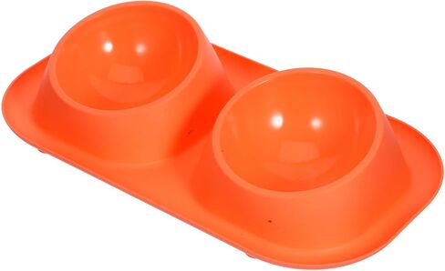 Double PET Food Bowls Plastic Cat Feeder with Non Slip Raised Stand in Saudi Arabia