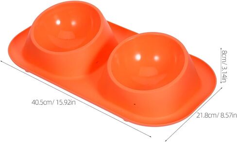 Double PET Food Bowls Plastic Cat Feeder with Non Slip Raised Stand in Saudi Arabia