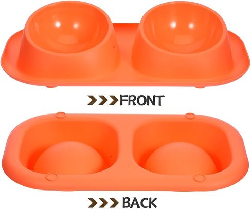 Double PET Food Bowls Plastic Cat Feeder with Non Slip Raised Stand in Saudi Arabia