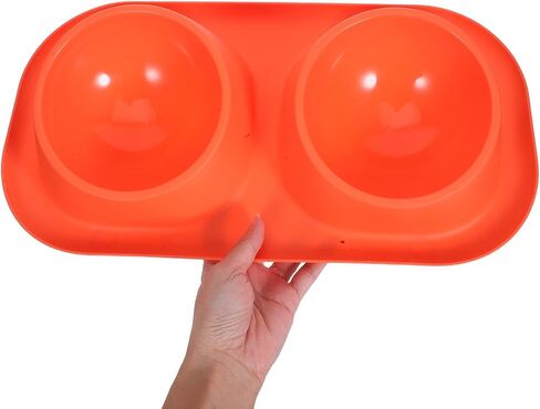 Double PET Food Bowls Plastic Cat Feeder with Non Slip Raised Stand in Saudi Arabia