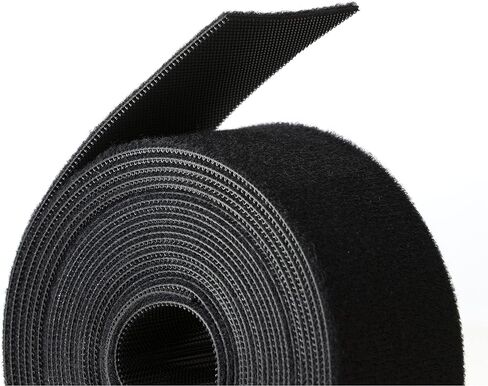 Reusable Hook & Loop Strong Grip Fastener Roll with Soft Touch Microfiber Velour 1 1/2" x 16' (1 1/2" Wide, 16 Feet Long) - Black in Kuwait