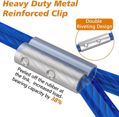 XiaZ Dog Tie Out Cable, Heavy Duty Dog Chains for Outside with Lockable Hook, Pet Runner Cable Leads for Yard, Dogs Line Tether for Small Medium Dogs Up to 60 LBS (10FT, Blue) in Kuwait
