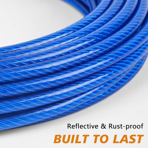 XiaZ Dog Tie Out Cable, Heavy Duty Dog Chains for Outside with Lockable Hook, Pet Runner Cable Leads for Yard, Dogs Line Tether for Small Medium Dogs Up to 60 LBS (10FT, Blue) in Kuwait