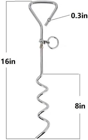 Dog Yard Stake, Heavy Duty Dog Anchor, 120lbs Safe Working Load, Rust-Resistant Tie-Out Leash Stake for Yard, Garden, Park, and Camping Use in Saudi Arabia