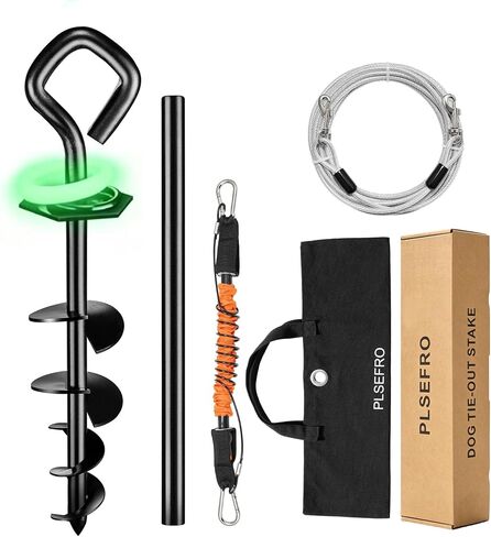 Glow Dog Tie Out Cable and Stake & Shock-Absorbing Bungee Tether in Kuwait