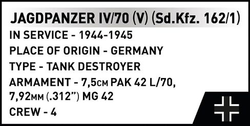 COBI Historical Collection WWII JAGDPANZER IV/70 (V) (Sd.Kfz. 162/1) Vehicle, 1024 Pieces in Kuwait