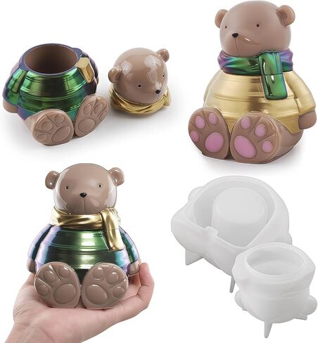 Actvty Witch Cauldron Resin Molds, Bubble Cauldron Jar Silicone Molds for Epoxy Resin Casting, Halloween Jar Mold with Lid DIY Jewelry Storage Box, Candy Container, Candle Jars in Kuwait