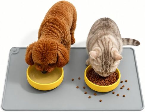 Food-Grade Silicone Dog&Cat Food Mat, Waterproof Feeding Mat-19"x12" in Kuwait