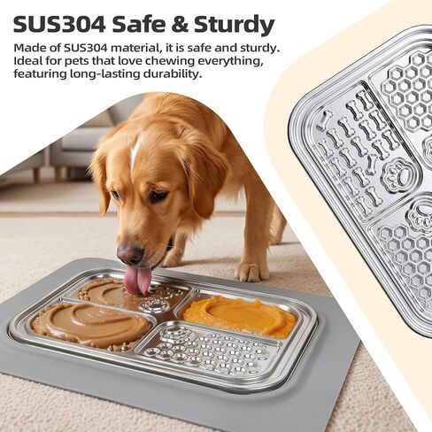 Food Grade Stainless Steel Lick Mat for Dogs, Cat Slow Feeder Mat in Kuwait