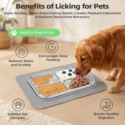Food Grade Stainless Steel Lick Mat for Dogs, Cat Slow Feeder Mat in Kuwait
