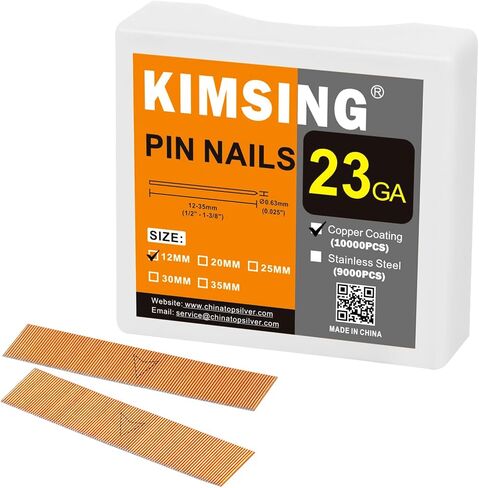 China-top Silver P612 23 Gauge 1/2-inch Length Pinner Nails Pin Nails Headless Pins 10,000 PCS/BOX in Kuwait