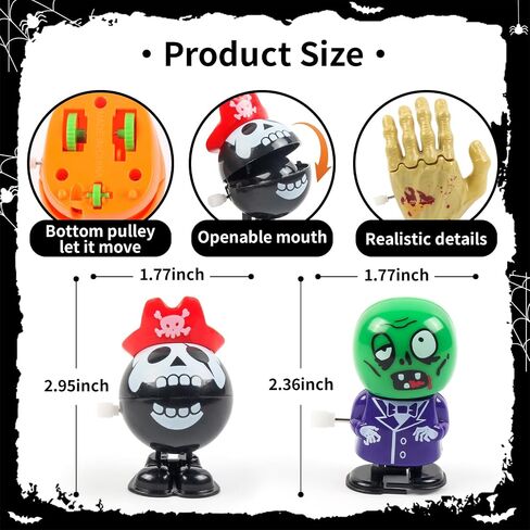 xFFFun 28PCS Halloween Wind Up Toys for Kids Halloween Party Favors Treat Goodie Bag Fillers, Pinata Stuffers Small Classroom Prizes Bulk Trick or Treat Toys Gifts for Boys Girls Giveaways in Saudi Arabia