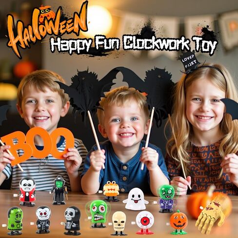 xFFFun 28PCS Halloween Wind Up Toys for Kids Halloween Party Favors Treat Goodie Bag Fillers, Pinata Stuffers Small Classroom Prizes Bulk Trick or Treat Toys Gifts for Boys Girls Giveaways in Saudi Arabia
