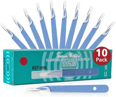 Swann-Morton #10R Sterile Disposable Scalpels with Blade and Guard in Kuwait