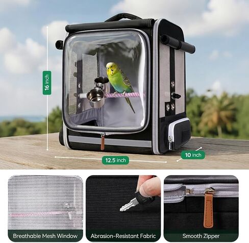 Mancro Bird Carrier Backpack for Small Birds, Cockatiel, Parrot in Kuwait
