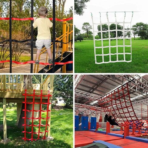 Custom Netting,Playground Rope Cargo Net Climbing Rope Ladder for Treehouse Obstacle Course Accessories Outdoor Play Webbing Kids Hammock Climbing Wall Swinging Bridge Fence,Heavy Duty in Kuwait