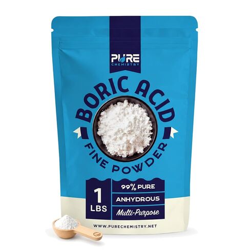 1 Pound Boric Acid Fine Powder - 99.9% Pure Fine Powder - Highly Effective Multi-Purpose Anhydrous 1 Pound Bag - Industrial Grade Strength in Kuwait