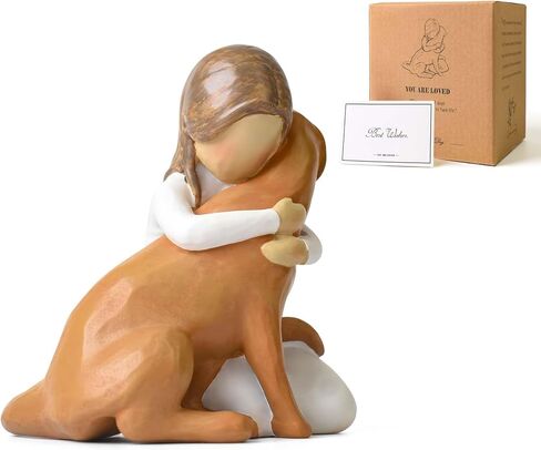 Lnrkai Black Dog Figurines Statues, Memorial Gifts for Loss of Dog in Kuwait