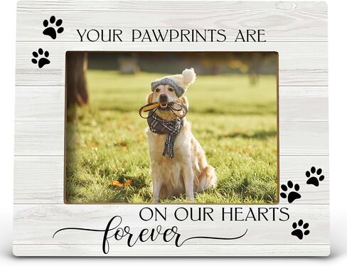 FONDCANYON Your Pawprints are Forever in Our Heart Pet Memory Picture Photo Frame,Pet Dog Cat Memorial Picture Frames,Pet Loss Sympathy Gift,Passed Away Dog Memorial Gifts(5x7 Inch Photo) in Kuwait
