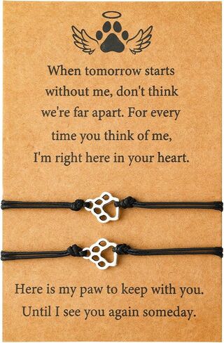 Pet Memorial Gifts Bereavement Loss of Dog Cat Paw Print Bracelets for 2 in Kuwait