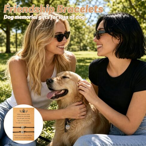 Pet Memorial Gifts Bereavement Loss of Dog Cat Paw Print Bracelets for 2 in Kuwait
