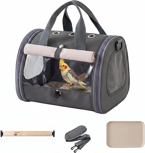 Foldable Bird Carrier with Sunshade, Travel Parrot Carrier for Vet Visit in Kuwait
