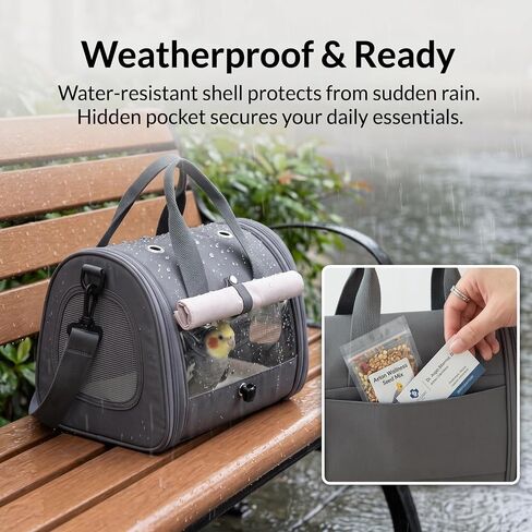 Foldable Bird Carrier with Sunshade, Travel Parrot Carrier for Vet Visit in Kuwait