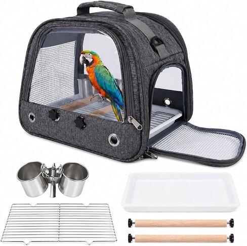 Pethiy Bird Carrier Travel Bag, Bird Travel Carrier Cage for Large Size Parrot Portable Wild Bird Carrier,Lightweight Breathable Bird Backpack Breathable Oxford Parrot Carrier Bag in Kuwait